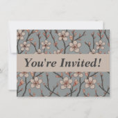 Elegant Zoete Roze Bloesem Kersen Patroon Kaart (Voorkant)