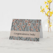 Elegant Zoete Roze Bloesem Kersen Patroon Kaart (Gele Bloem)