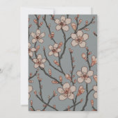 Elegant Zoete Roze Bloesem Kersen Patroon Kaart (Achterkant)