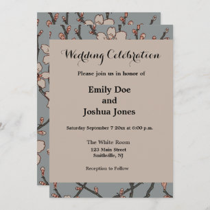 Elegant Zoete Roze Bloesem Kersen Patroon Kaart