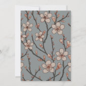 Elegant Zoete Roze Bloesem Kersen Patroon Kaart (Achterkant)