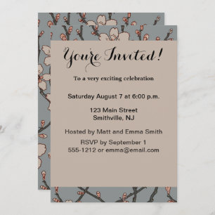 Elegant Zoete Roze Bloesem Kersen Patroon Kaart