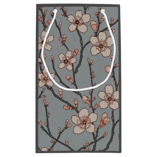 Elegant Zoete Roze Bloesem Kersen Patroon Klein Cadeauzakje (Achterkant)