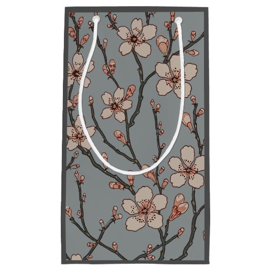 Elegant Zoete Roze Bloesem Kersen Patroon Klein Cadeauzakje (Voorkant)