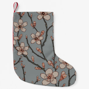 Elegant Zoete Roze Bloesem Kersen Patroon Kleine Kerstsok