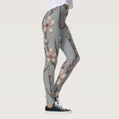 Elegant Zoete Roze Bloesem Kersen Patroon Leggings (Rechts)