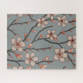 Elegant Zoete Roze Bloesem Kersen Patroon Legpuzzel (Horizontaal)