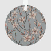 Elegant Zoete Roze Bloesem Kersen Patroon Ornament (achterkant)