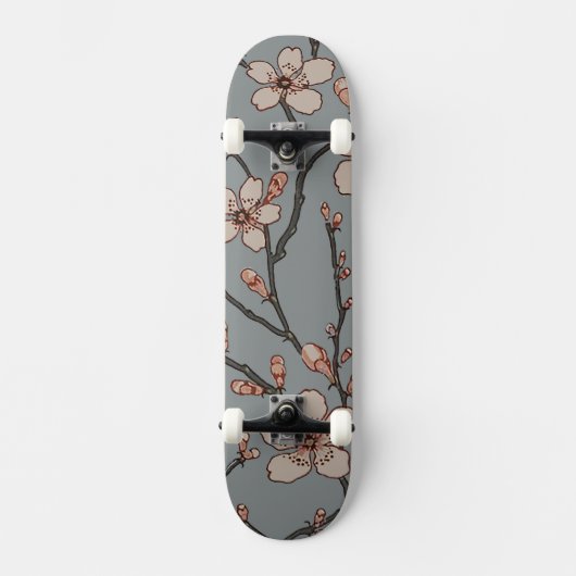 Elegant Zoete Roze Bloesem Kersen Patroon Persoonlijk Skateboard (Voorkant)