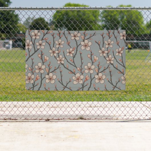 Elegant Zoete Roze Bloesem Kersen Patroon Spandoek (Insitu)