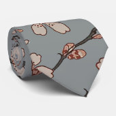 Elegant Zoete Roze Bloesem Kersen Patroon Stropdas (Opgerold)