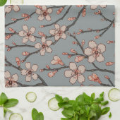 Elegant Zoete Roze Bloesem Kersen Patroon Theedoek (Gevouwen)