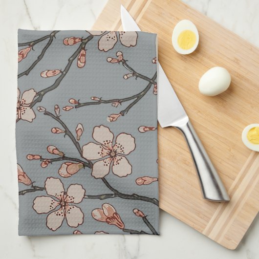 Elegant Zoete Roze Bloesem Kersen Patroon Theedoek (Quarter Fold)