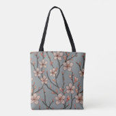 Elegant Zoete Roze Bloesem Kersen Patroon Tote Bag (Achterkant)