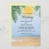 Elegant zomer blauw oceaan strand kaart (Voorkant / Achterkant)