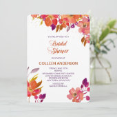 Elegant zomer boeket bruids douche uitnodiging (Staand voorkant)