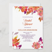 Elegant zomer boeket bruids douche uitnodiging (Voorkant)