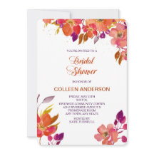 Elegant zomer boeket bruids douche uitnodiging