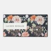 Elegant zomerbloemenmonogram waterverf bureaumat (Voorkant)