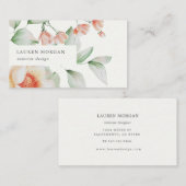 elegant zomerflorale waterverf visitekaartje (Voorkant / Achterkant)