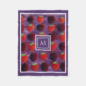 Elegant zomerfruit Monogram Initiaal Fleece Deken (Voorkant)