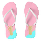 elegant zomergoud glitter pineappelroze munt teenslippers (Voetbed)