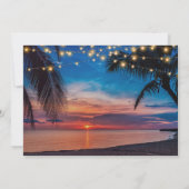 Elegant zomerpalm Sunset Beach Vrijgezellenfeest Kaart (Achterkant)