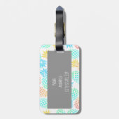 elegant zomers tropisch kleurrijk anananasseipatro bagagelabel (Achterkant verticaal)