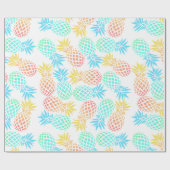 elegant zomers tropisch kleurrijk anananasseipatro cadeaupapier (Vlak)