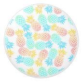 elegant zomers tropisch kleurrijk anananasseipatro keramische knop (Voorkant)