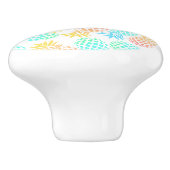 elegant zomers tropisch kleurrijk anananasseipatro keramische knop (Zijkant)
