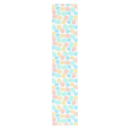 elegant zomers tropisch kleurrijk anananasseipatro korte tafelloper (Voorkant)