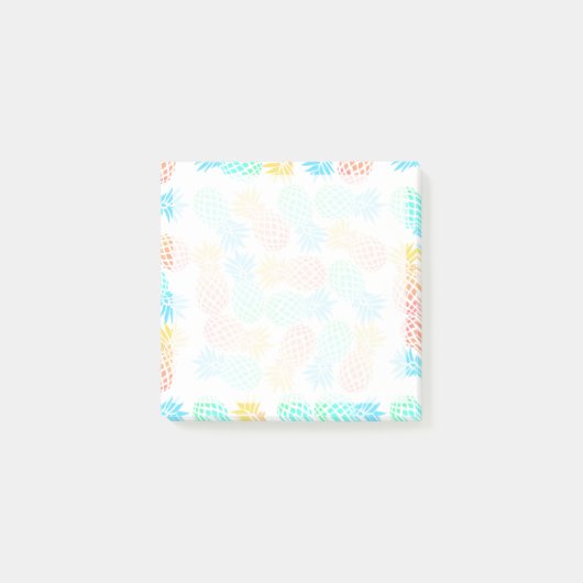 elegant zomers tropisch kleurrijk anananasseipatro post-it® notes (Voorkant)
