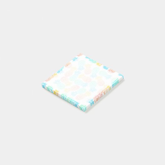 elegant zomers tropisch kleurrijk anananasseipatro post-it® notes (Schuin)