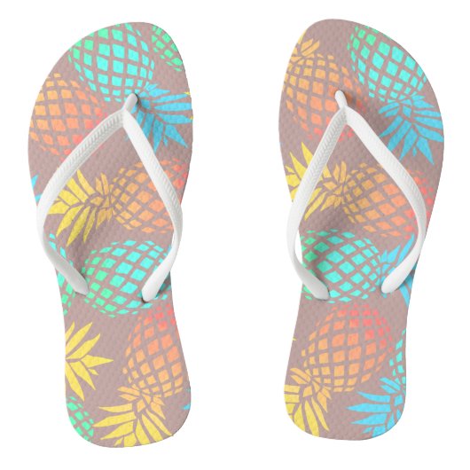 elegant zomers tropisch kleurrijk anananasseipatro teenslippers (Voetbed)