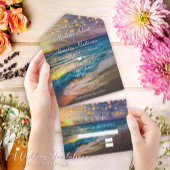 Elegant zomerstrand Alles in één bruiloft uitnodig All In One Uitnodiging