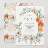 Elegant zomertuin bloemig Baby shower (Voorkant / Achterkant)