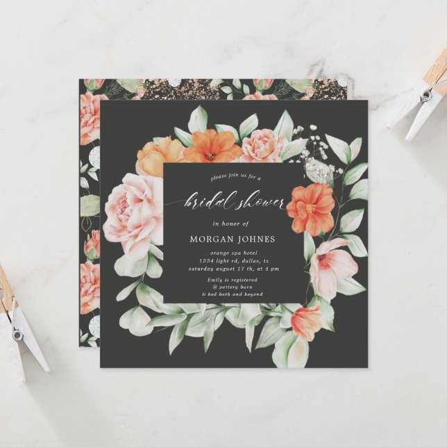 Elegant zomertuin bloemig Vrijgezellenfeest (Voorkant / Achterkant in situ)