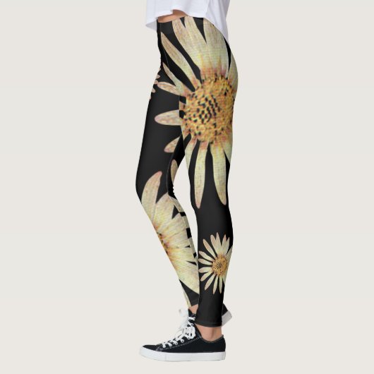 Elegant zomerzonnebloemen vriendin zwart leggings (Links)