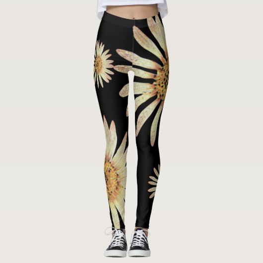 Elegant zomerzonnebloemen vriendin zwart leggings (Voorkant)