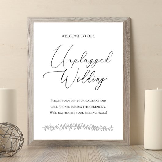 Elegant zonder stopcontact Geen electronics Weddin Poster