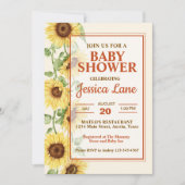 Elegant Zonnebloem Baby shower Kaart (Voorkant)