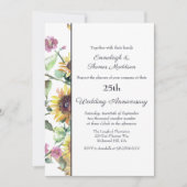 Elegant Zonnebloem Bloemen Bruiloft Jubileum Kaart (Voorkant)