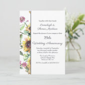 Elegant Zonnebloem Bloemen Bruiloft Jubileum Kaart (Staand voorkant)