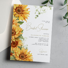 Elegant zonnebloem bloemengroen vrijgezellenfeest kaart