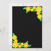 Elegant zonnebloem Boho zwart bloemig Vrijgezellen Kaart (Achterkant)