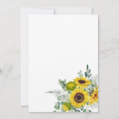 Elegant Zonnebloem Eucalyptus Bloemstuk Doop Kaart (Achterkant)