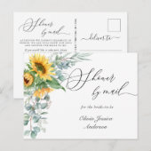 Elegant zonnebloem eucalyptus Vrijgezellenfeest pe Briefkaart (Voorkant / Achterkant)