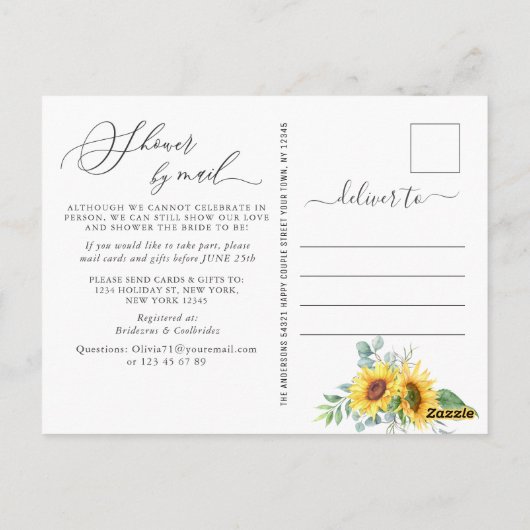 Elegant zonnebloem eucalyptus Vrijgezellenfeest pe Briefkaart (Achterkant)