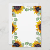 Elegant zonnebloem-eucalyptusbruinhuwelijk kaart (Achterkant)